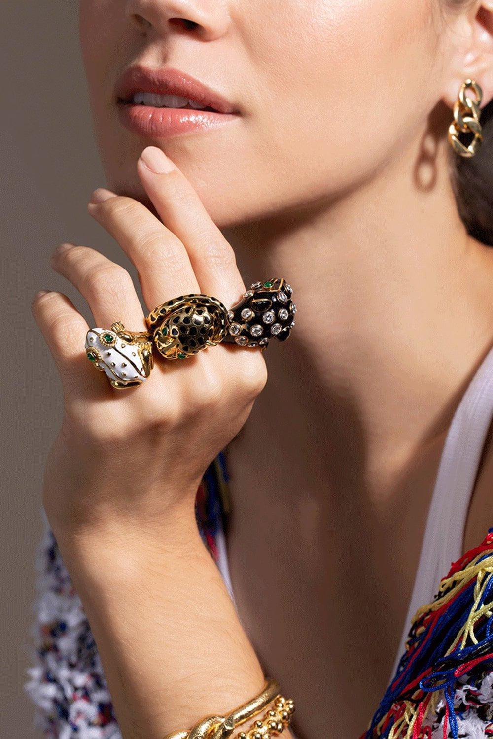 Large White Frog Ring - Image 3