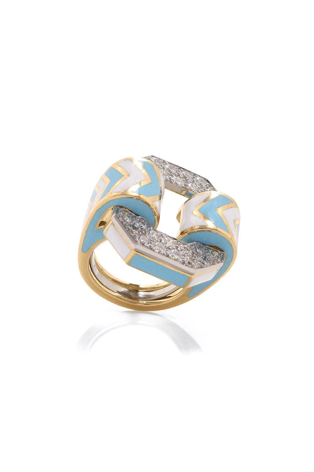 Light Blue Chevron Ring