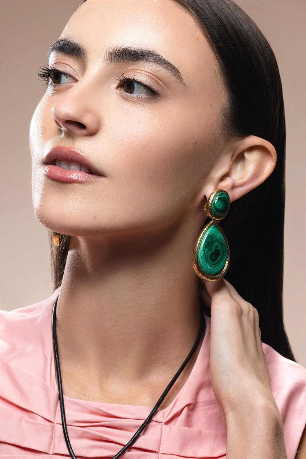 Malachite Mega Drop Earrings - Image 4