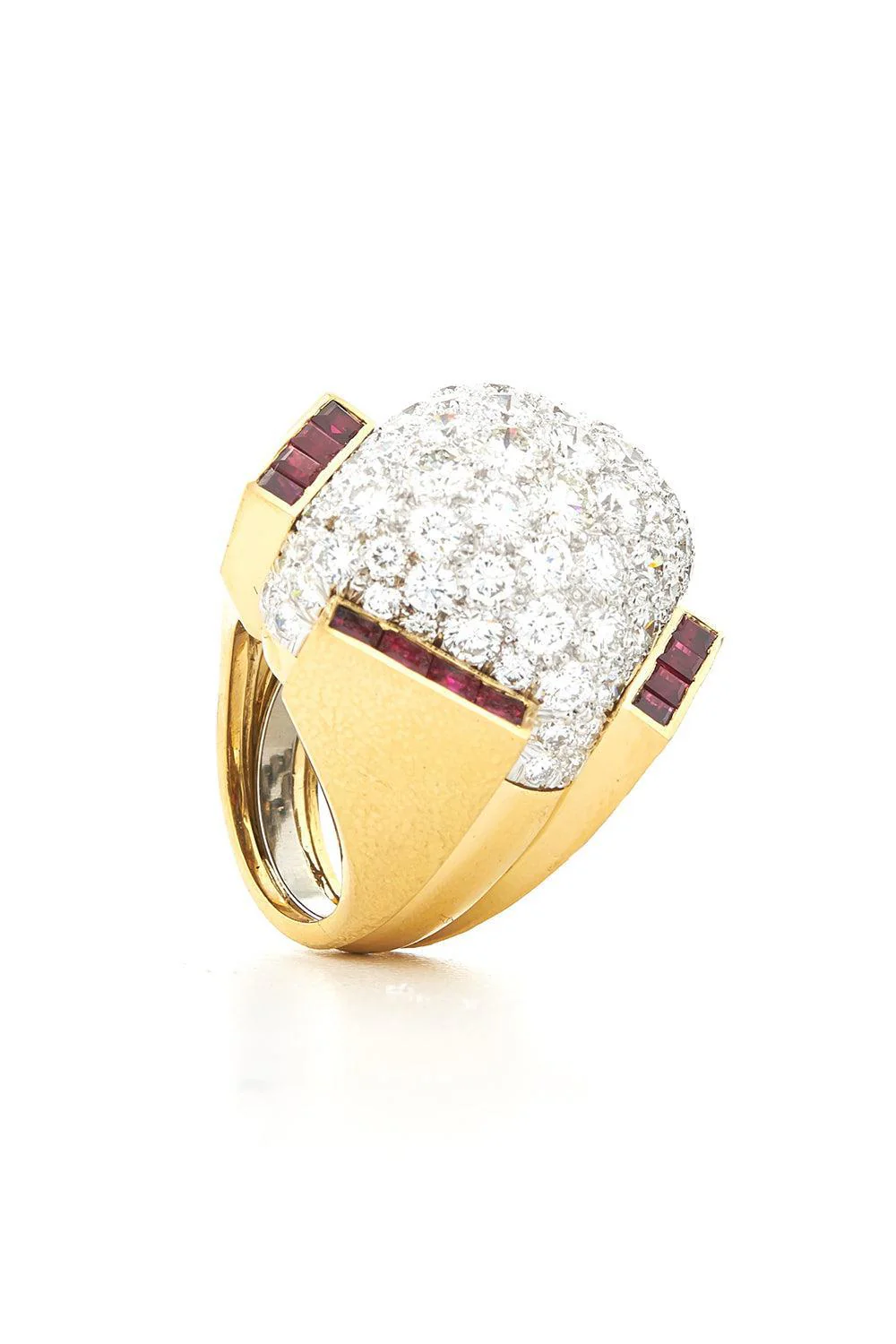 Rectangular Ruby Diamond Ring