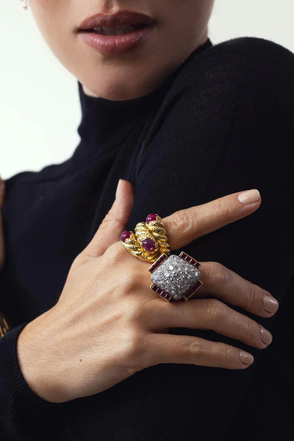 Rectangular Ruby Diamond Ring - Image 2