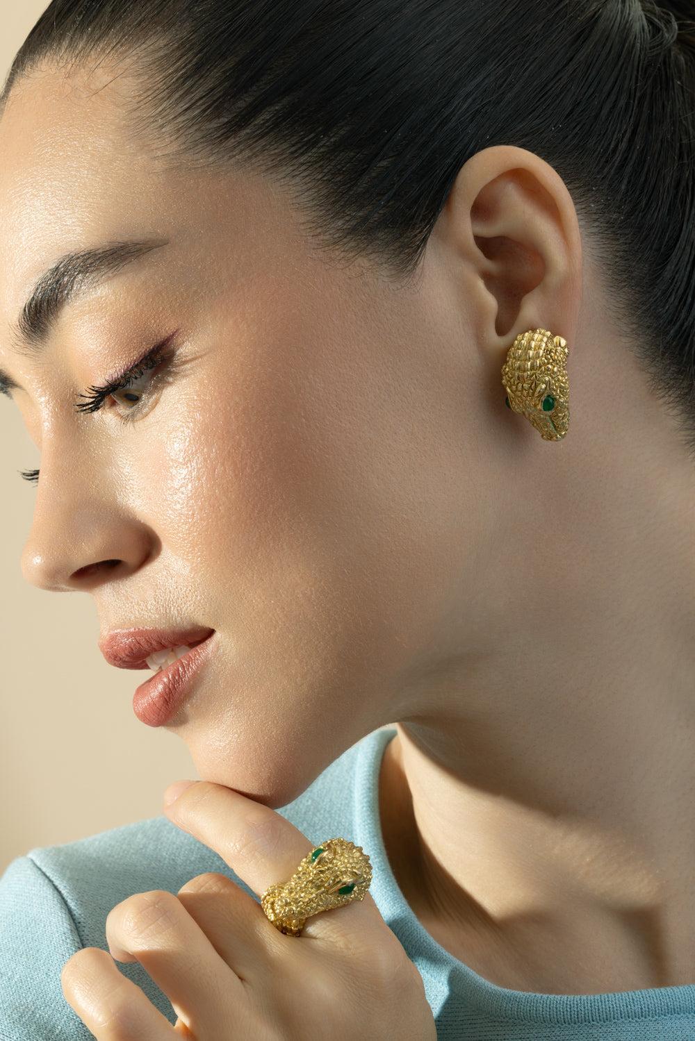 Repousse Alligator Earrings - Image 2