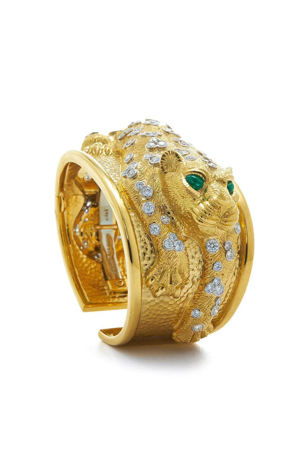 Repousse Leopard Cuff Bracelet