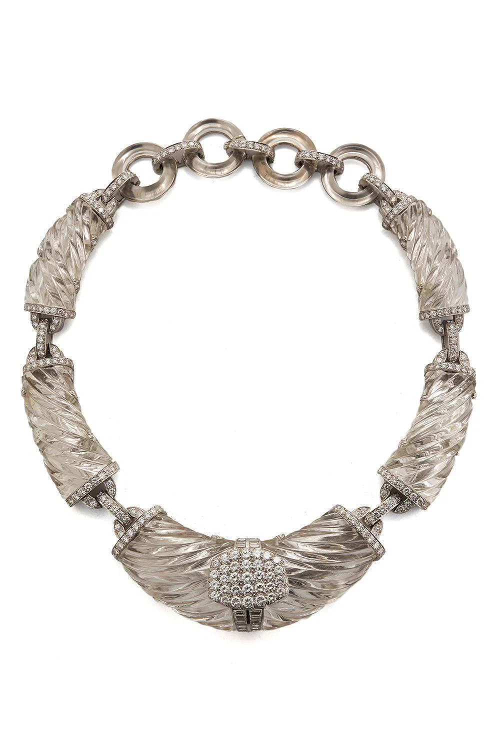 Rock Crystal Diamond Necklace