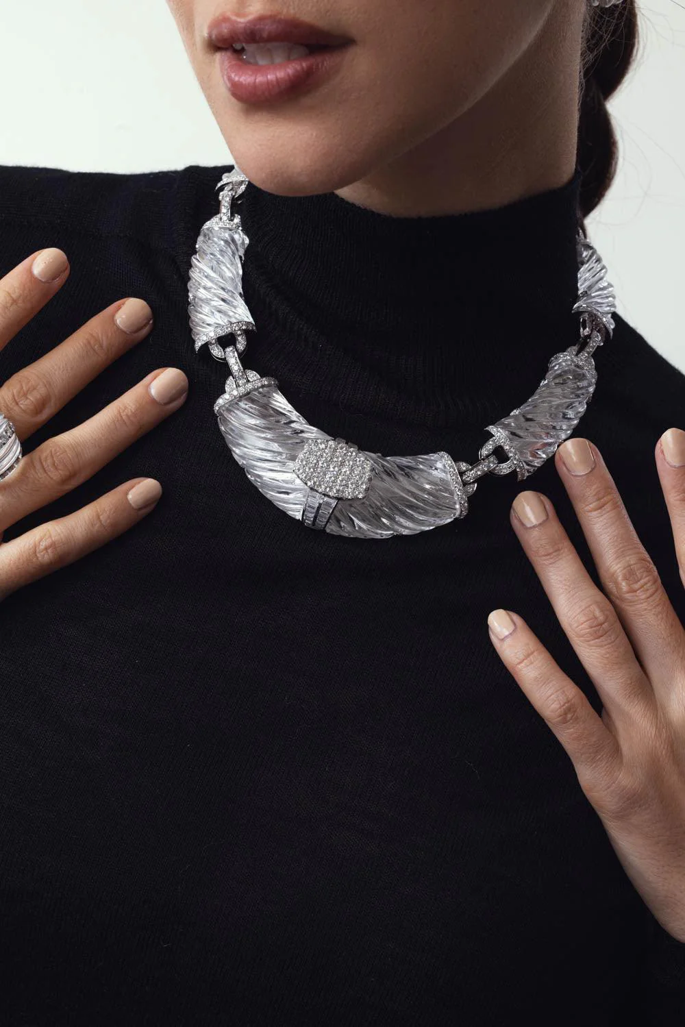 Rock Crystal Diamond Necklace - Image 3