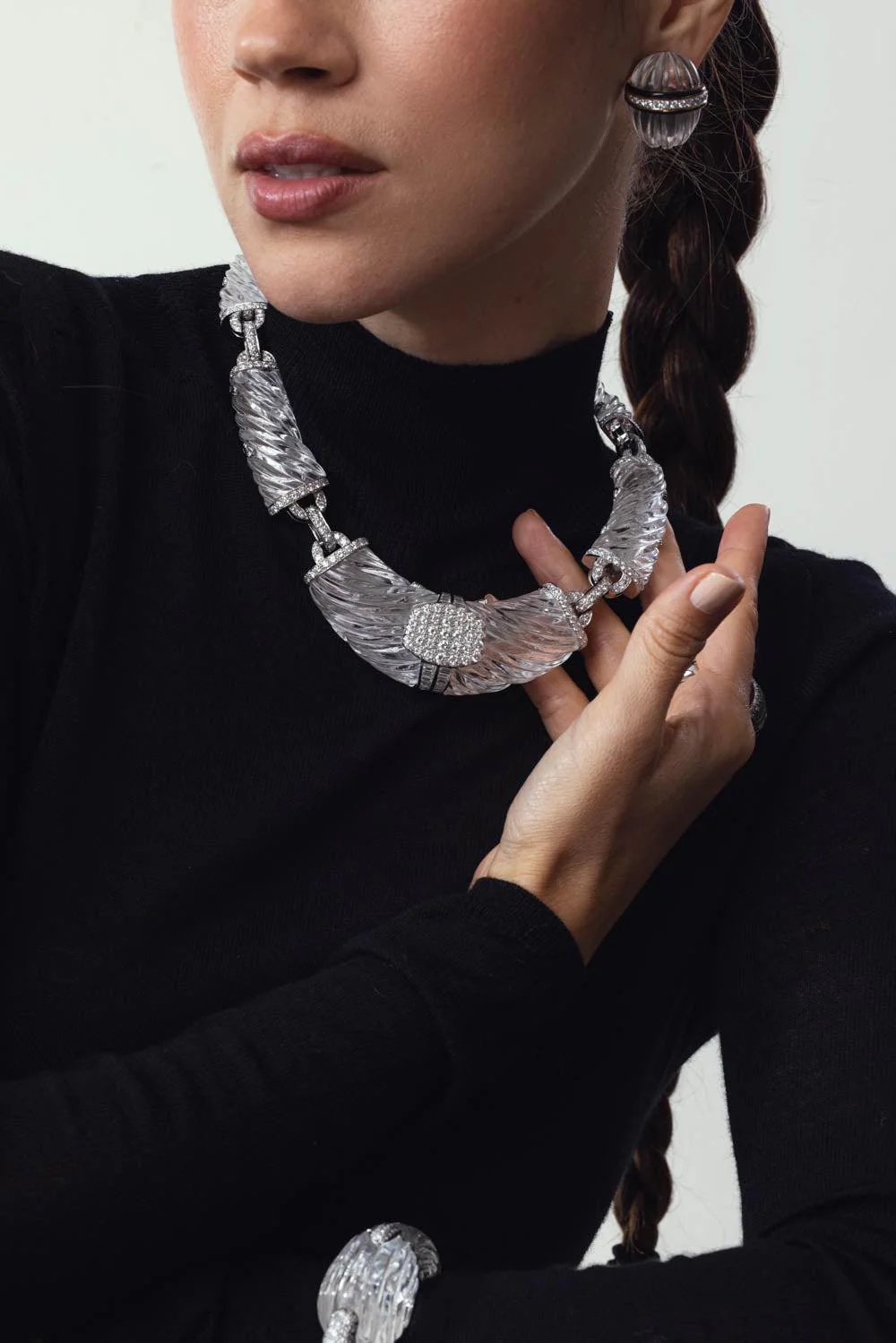 Rock Crystal Diamond Necklace - Image 4