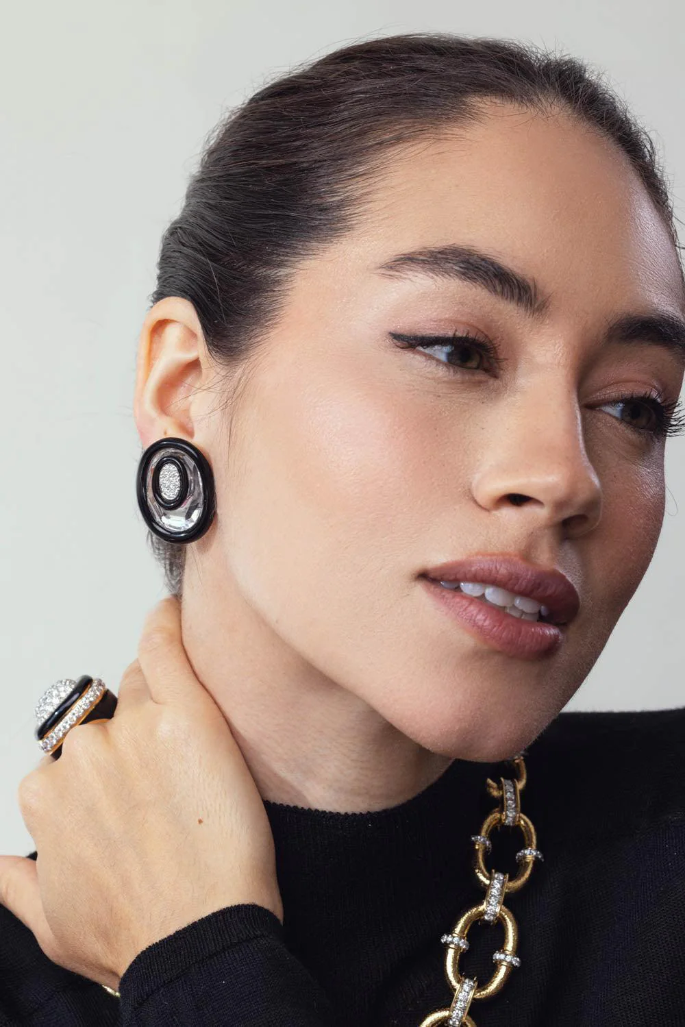 Rock Crystal Searchlight Earrings - Image 3