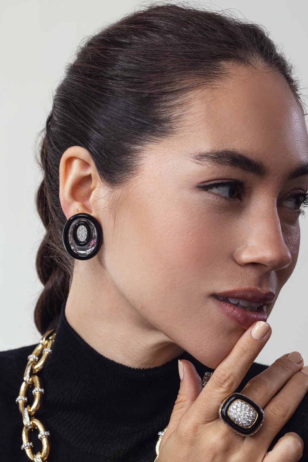 Rock Crystal Searchlight Earrings - Image 4