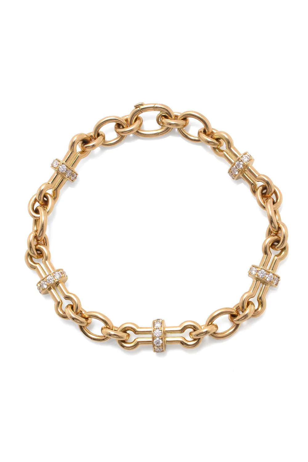 Rondelle Diamond Barbell Chain Bracelet