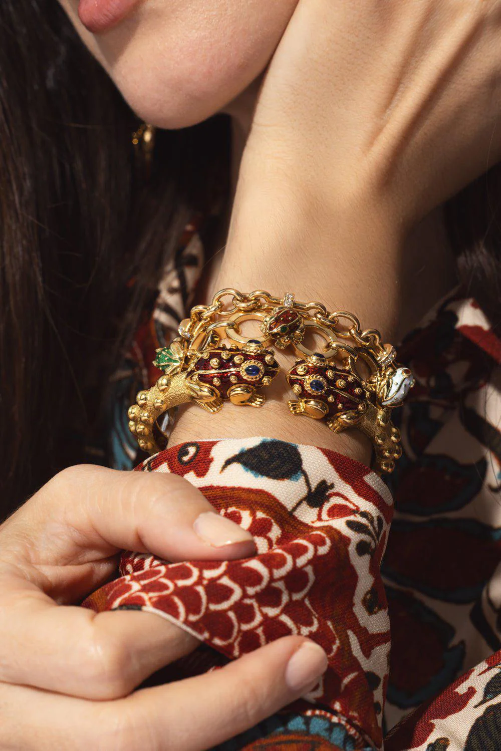 Rondelle Diamond Barbell Chain Bracelet - Image 2