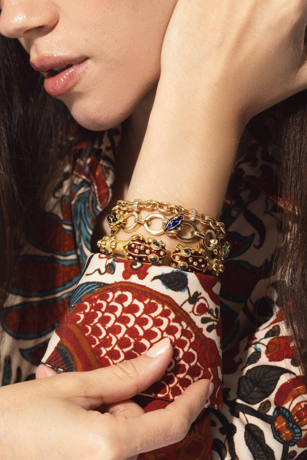 Rondelle Diamond Barbell Chain Bracelet - Image 4