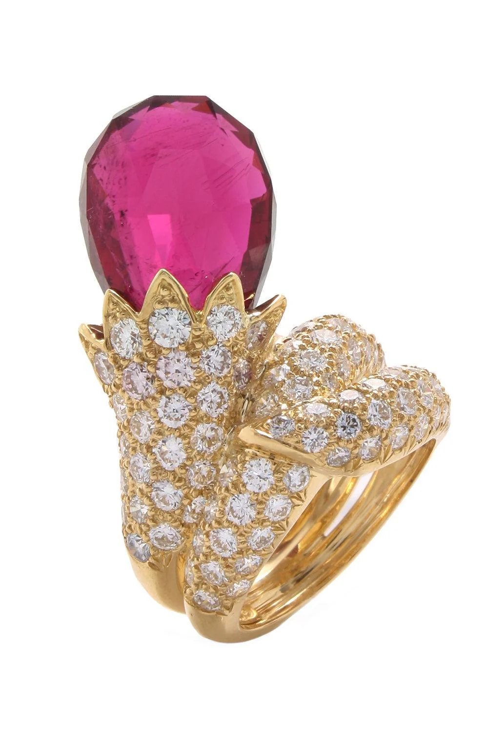 Rubellite Flower Bud Wrap Ring