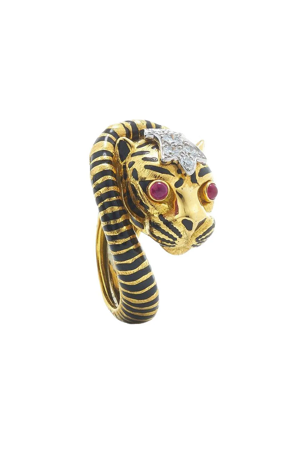 Ruby Black Wrap Tail Tiger Ring