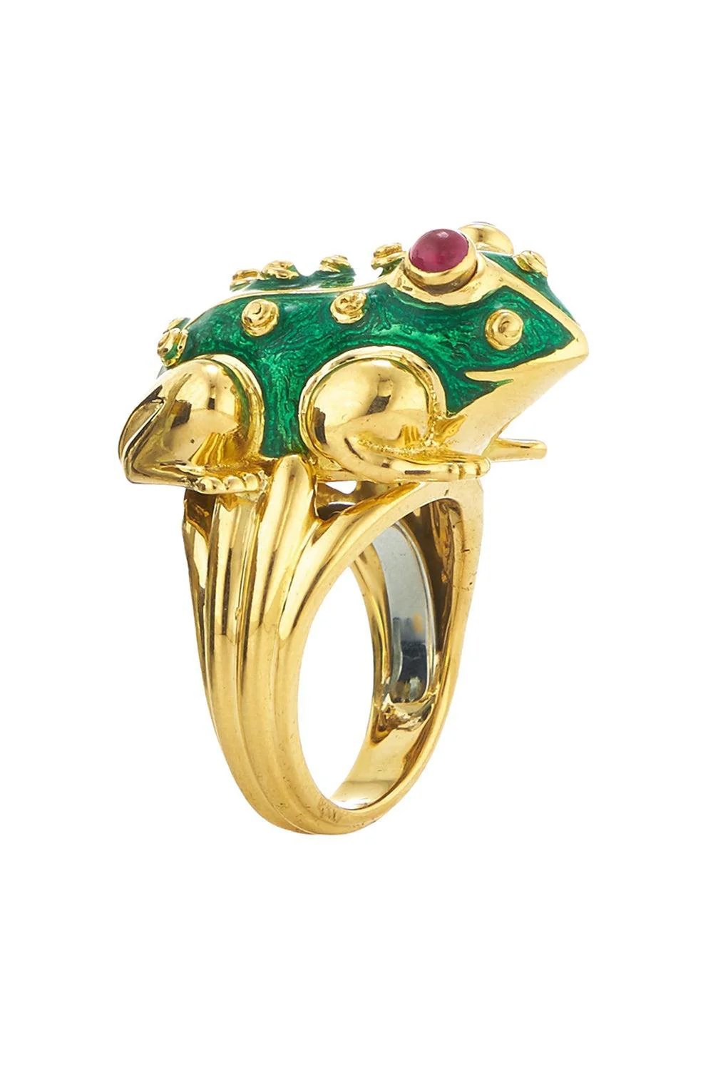 Ruby Green Large Frog Ring