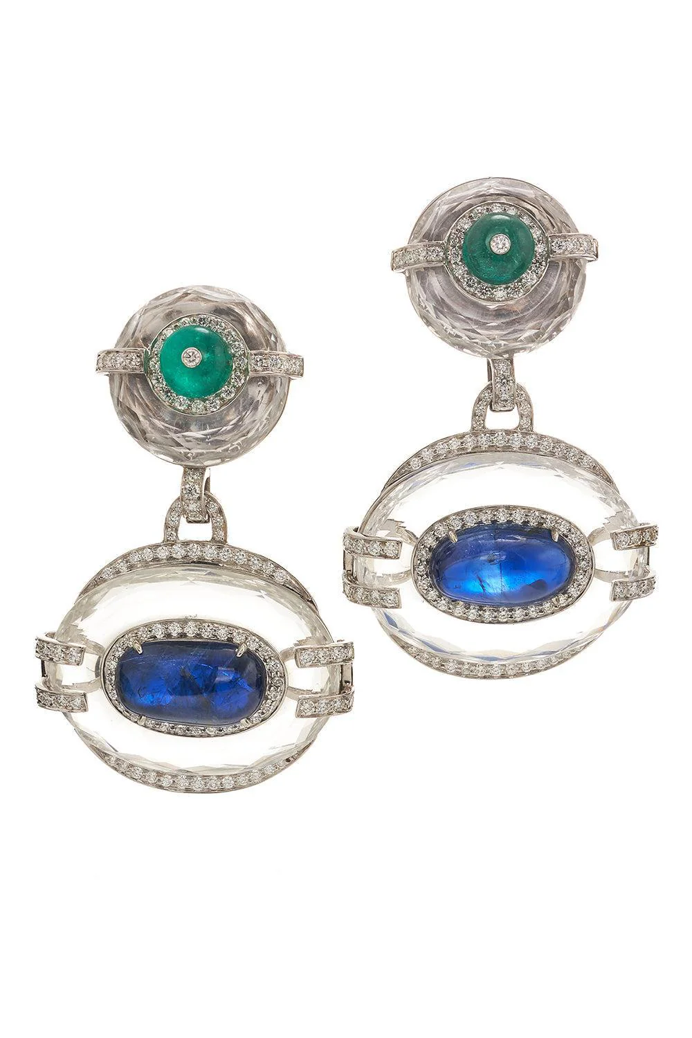 Sapphire Emerald Couture Cassandra Drop Earrings