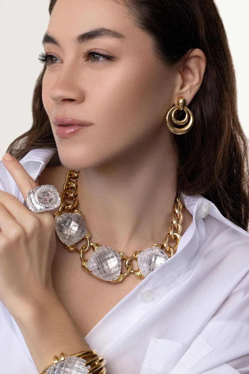 Small Double Round Hoop Earrings - Image 2