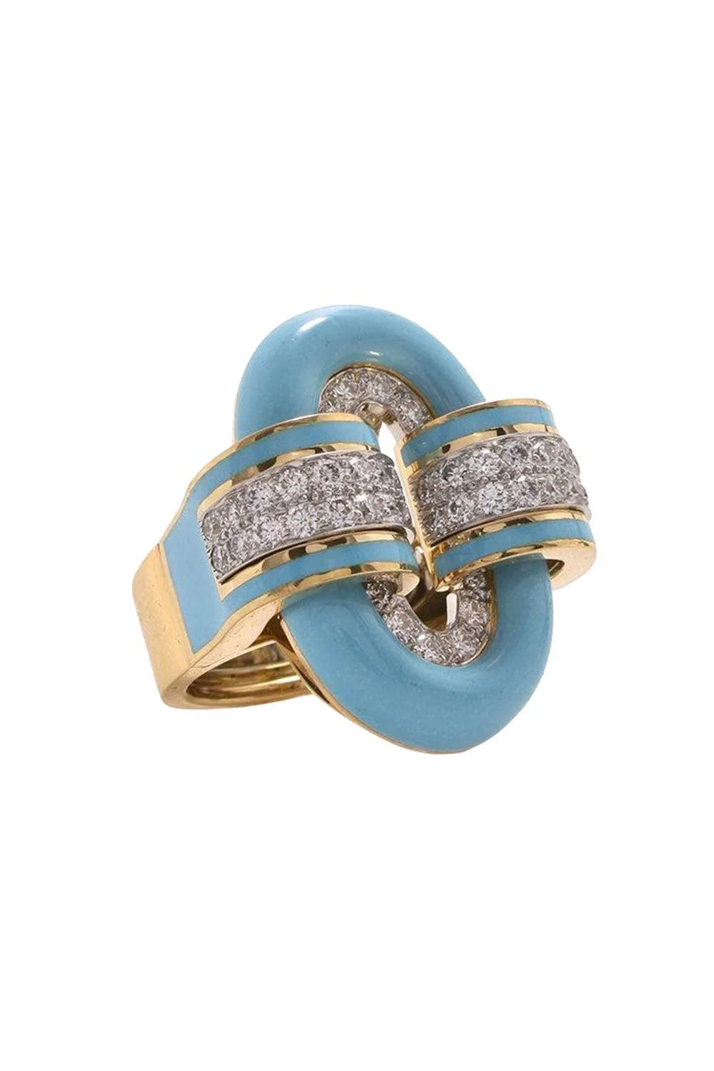 Small Oval Blue Buckle Ring