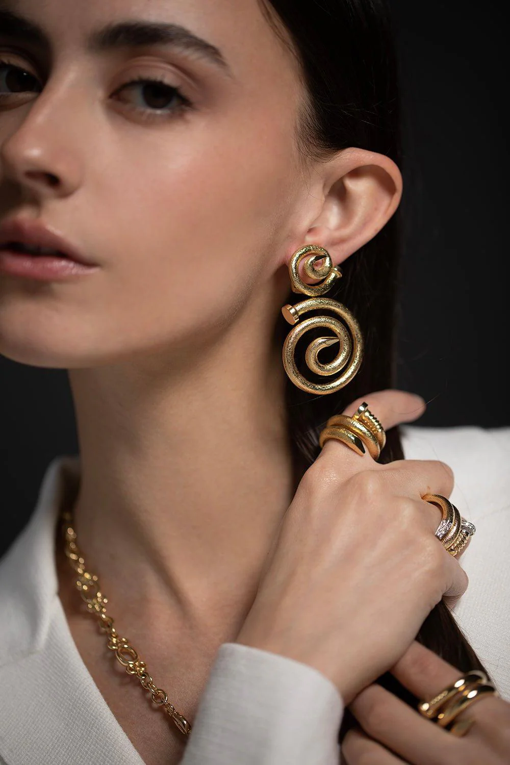 Spiral Nail Earrings - Image 2