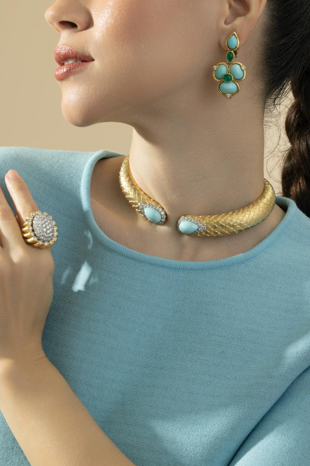 Turquoise Park Avenue Collar Necklace - Image 2