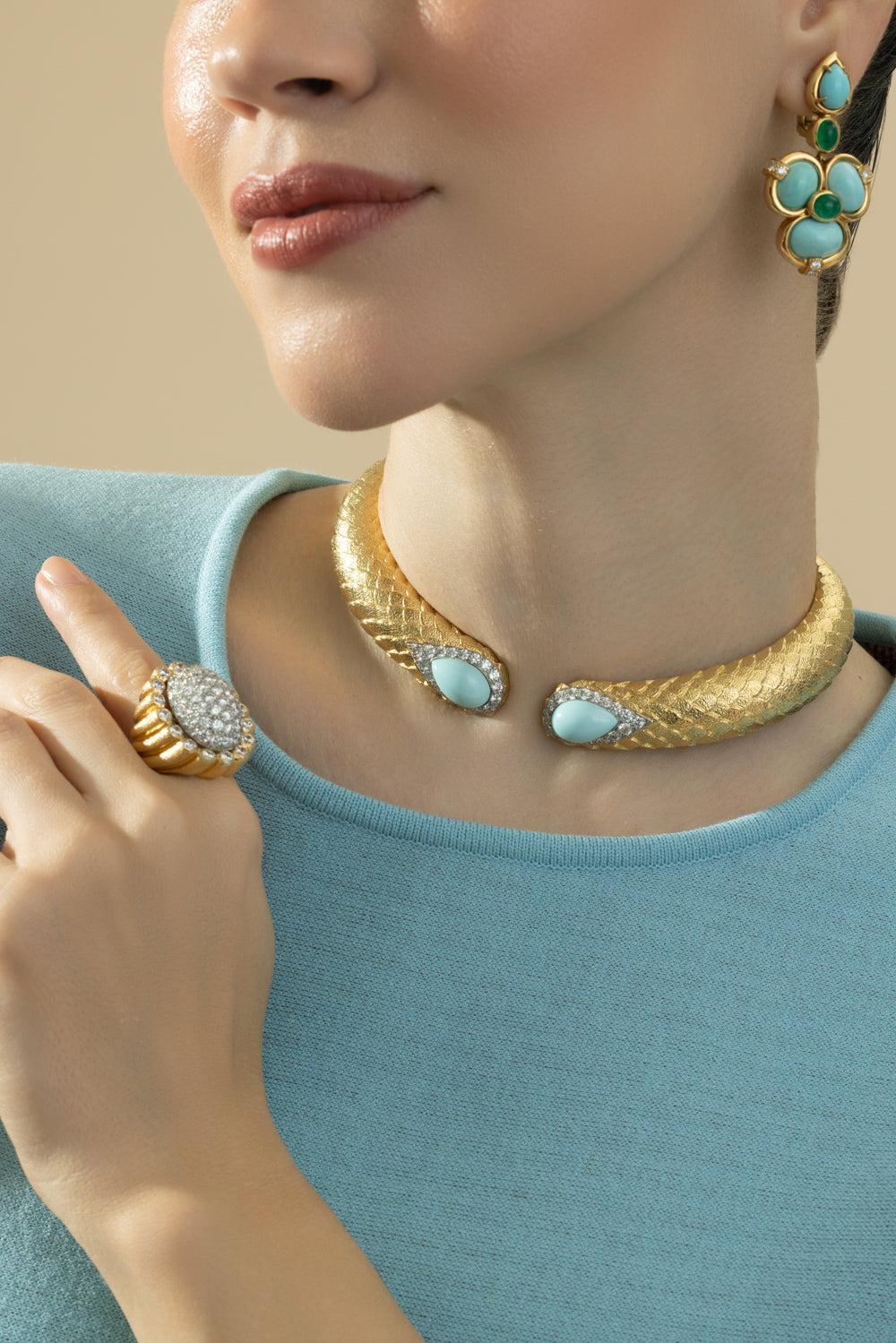 Turquoise Park Avenue Collar Necklace - Image 4