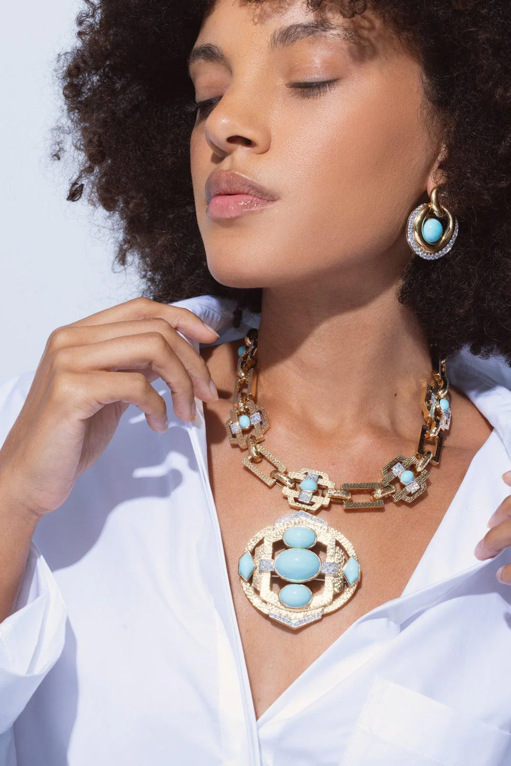 Turquoise Plank Necklace - Image 3