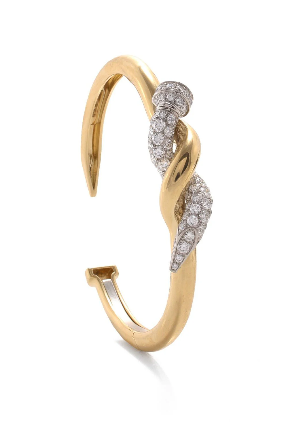 Two Tone Twisted Diamond Nail Cuff
