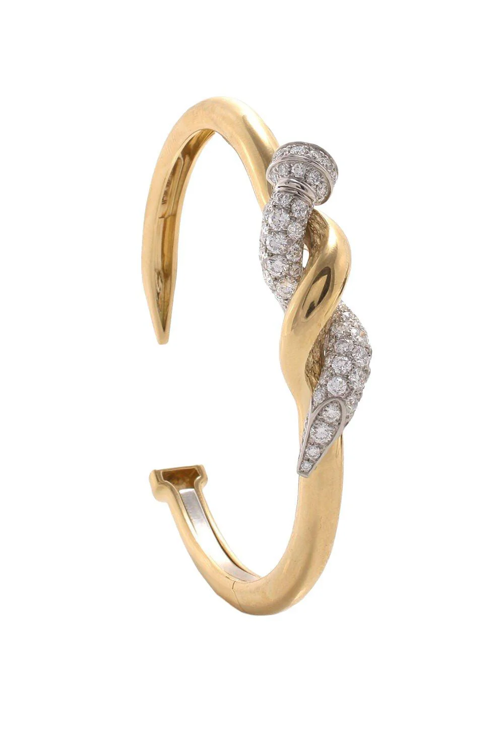 Two Tone Twisted Diamond Nail Cuff