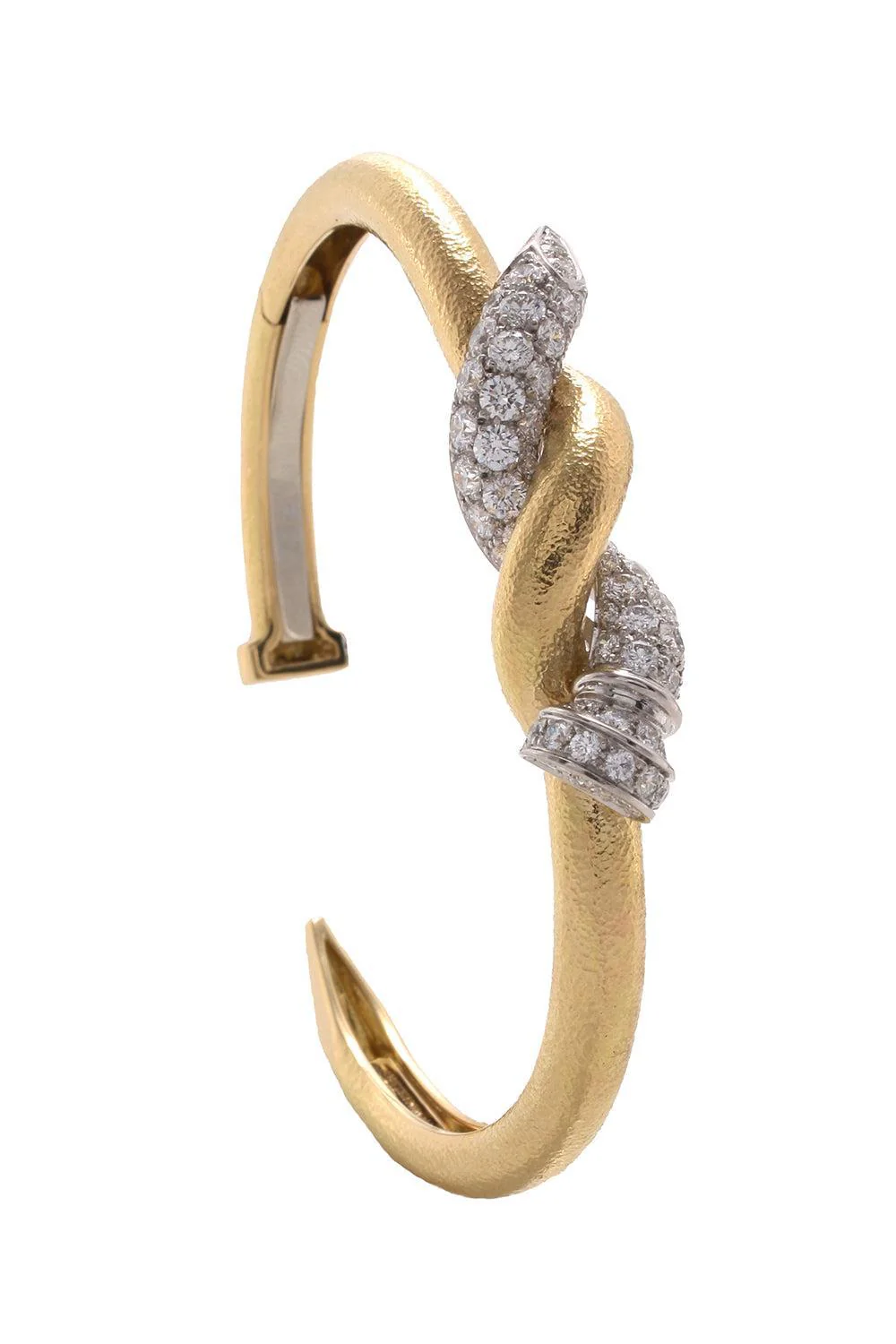 Two Tone Twisted Diamond Nail Cuff