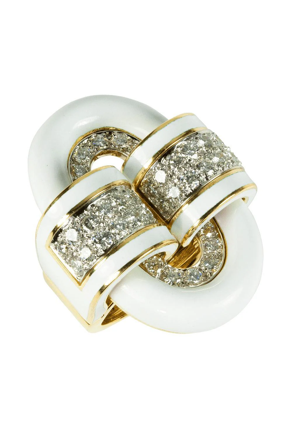 White Oval Buckle Ring