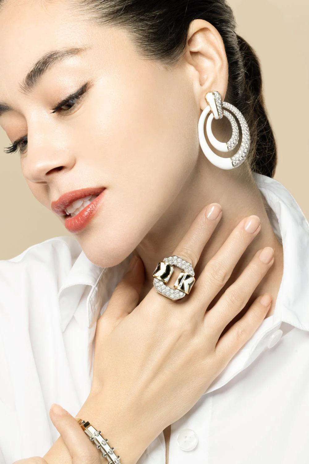 White Persaphone Earrings - Image 2
