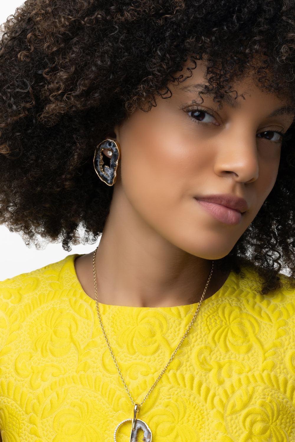 Agate Slice Earrings - Image 3