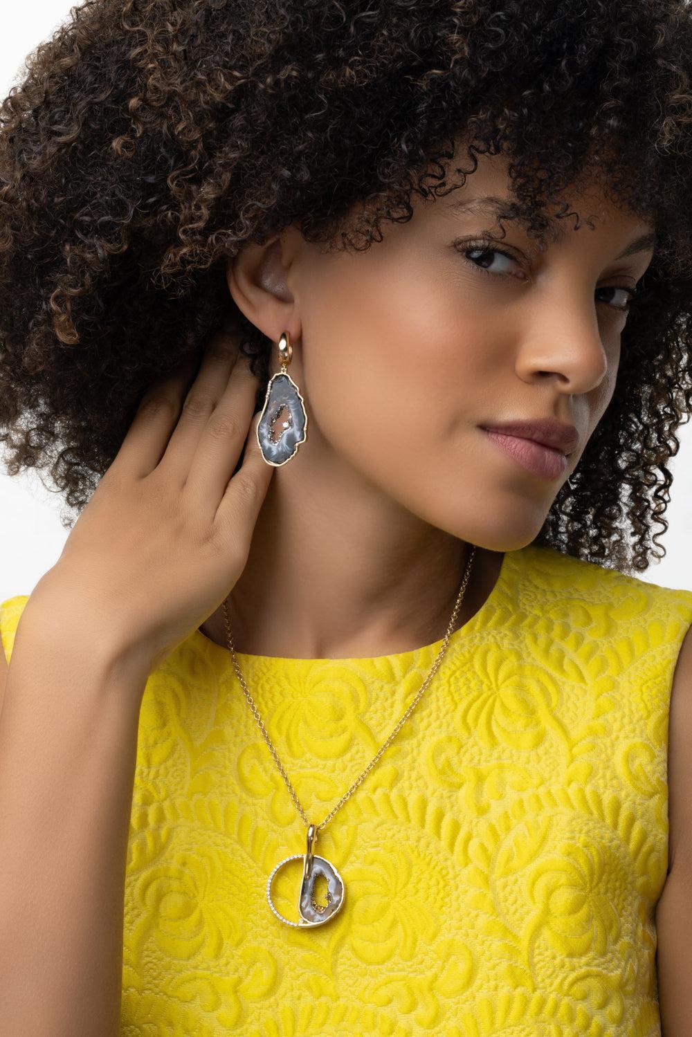 Agate Slice Earrings - Image 4