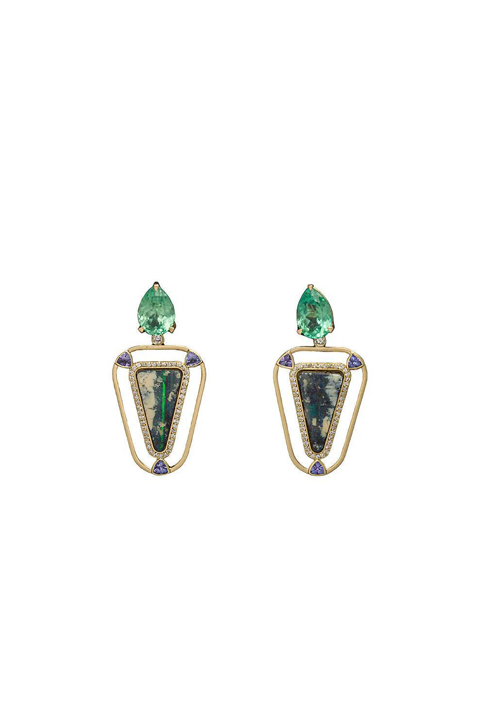 Opal Tourmaline Earrings