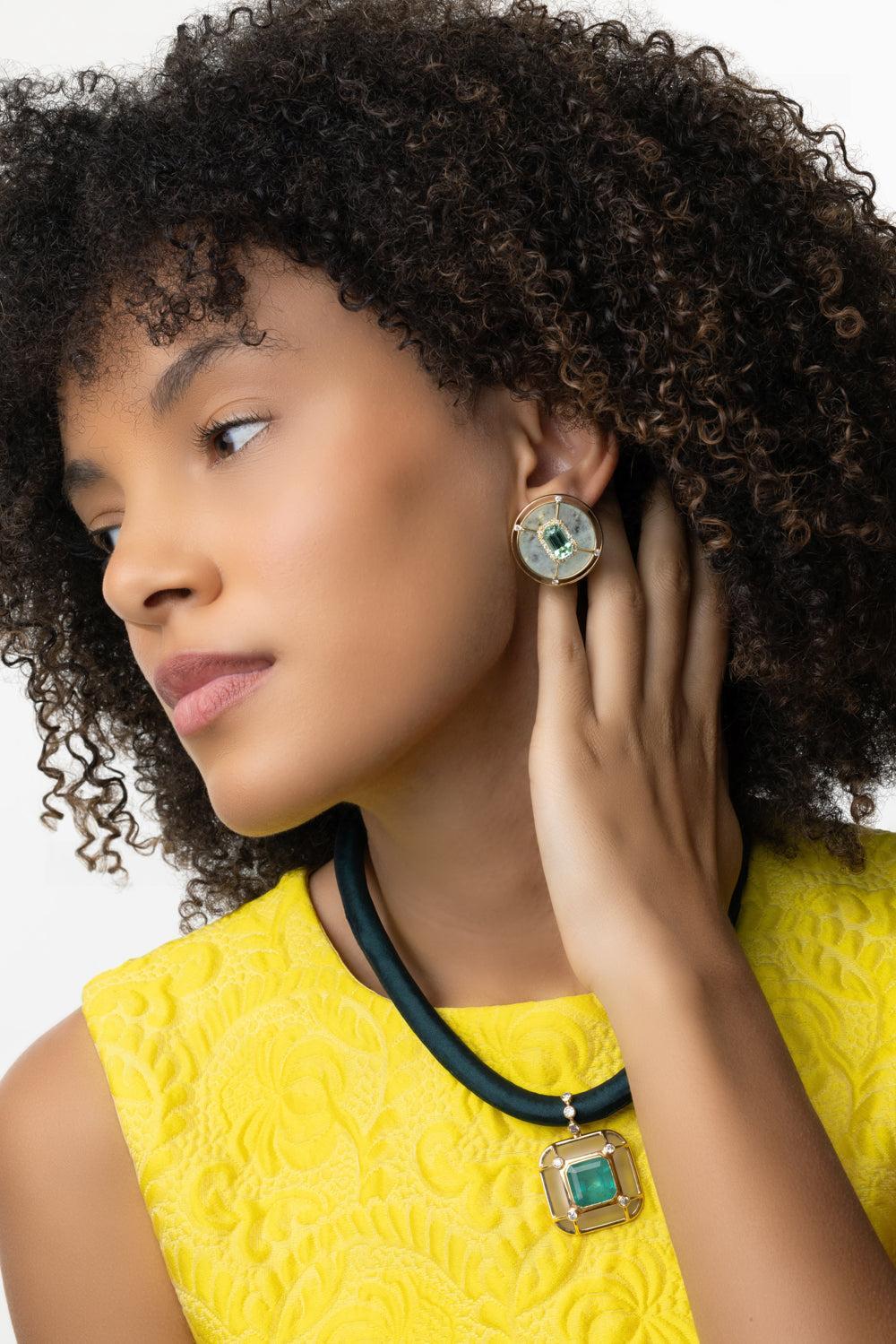 Tourmaline Sphere Earrings - Image 3