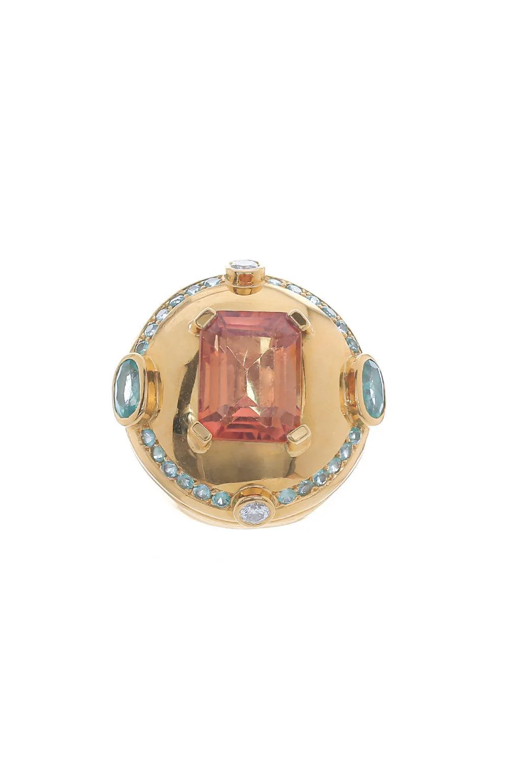 Yellow Tourmaline Diamond Ring