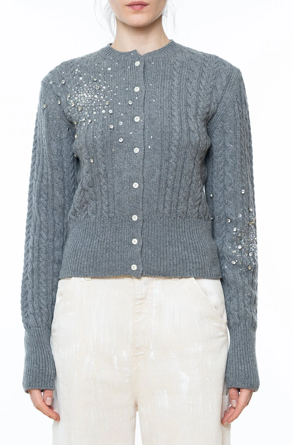 Button Up Crystal Cardigan - Image 3