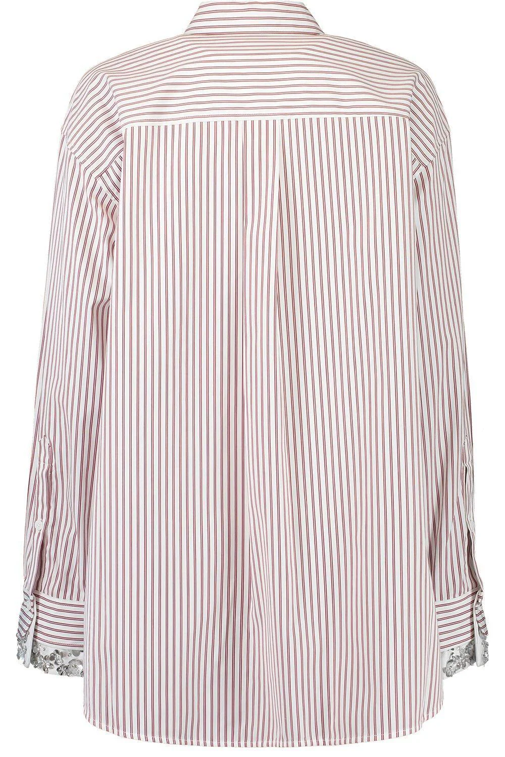 Striped Oversized Button Up Blouse - Image 6