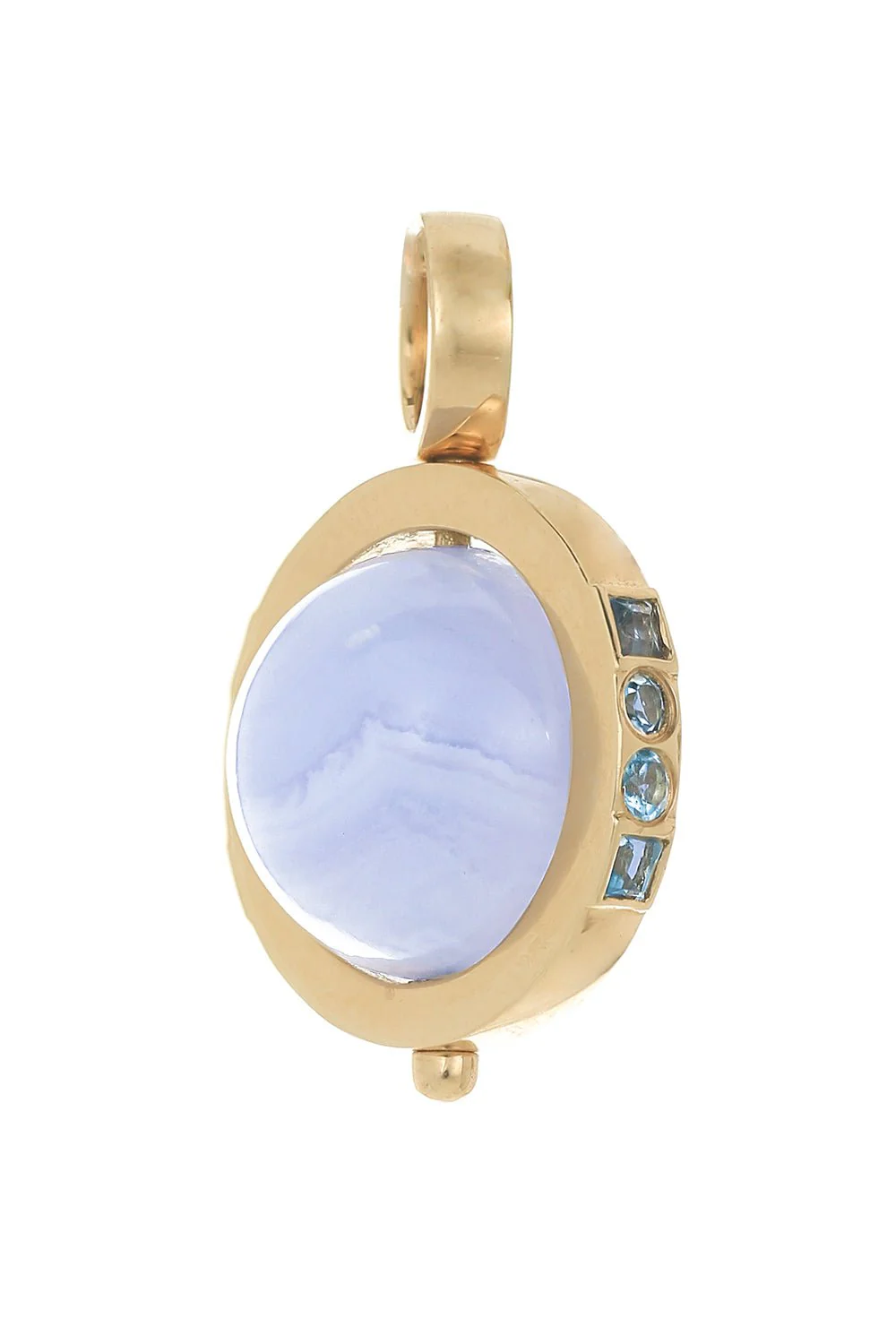 Blue Agate Topaz Cosmic Spinner Ball Charm
