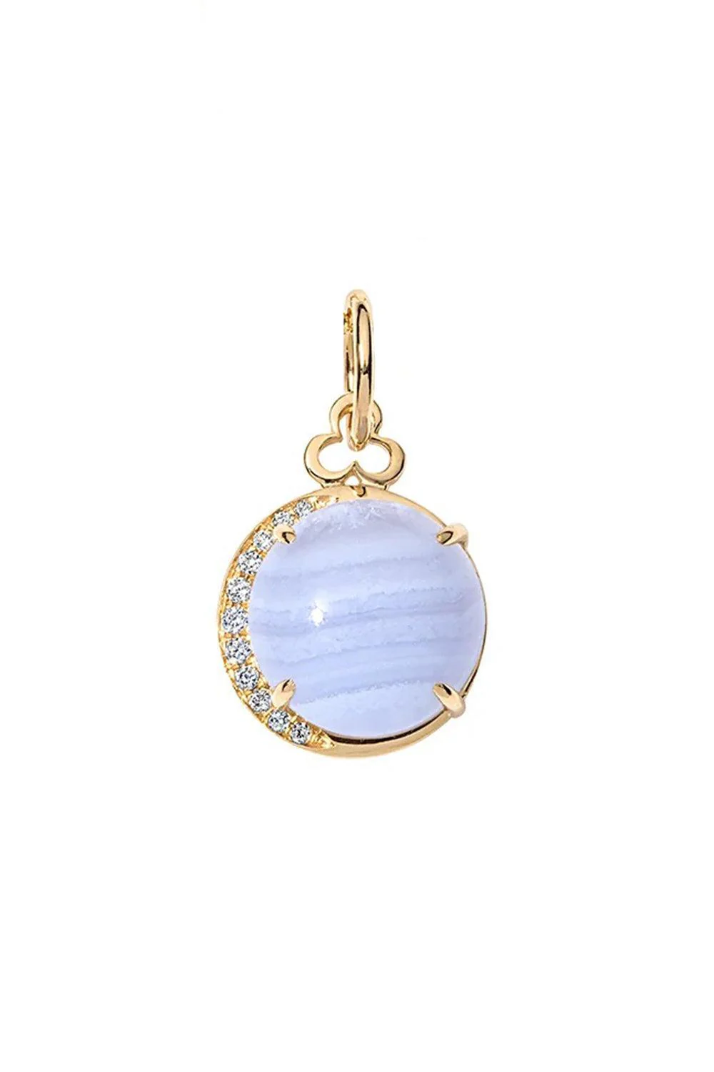 Blue Lace Agate Moon Charm