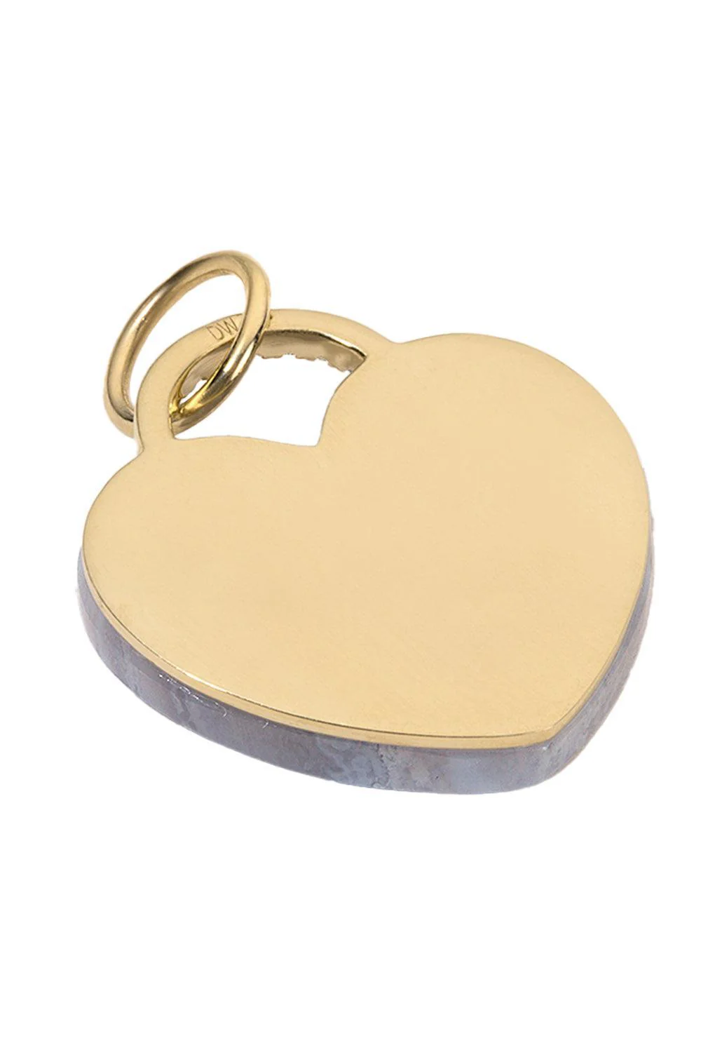 Blue Lace Agate Rock Solid Heart Charm - Image 3