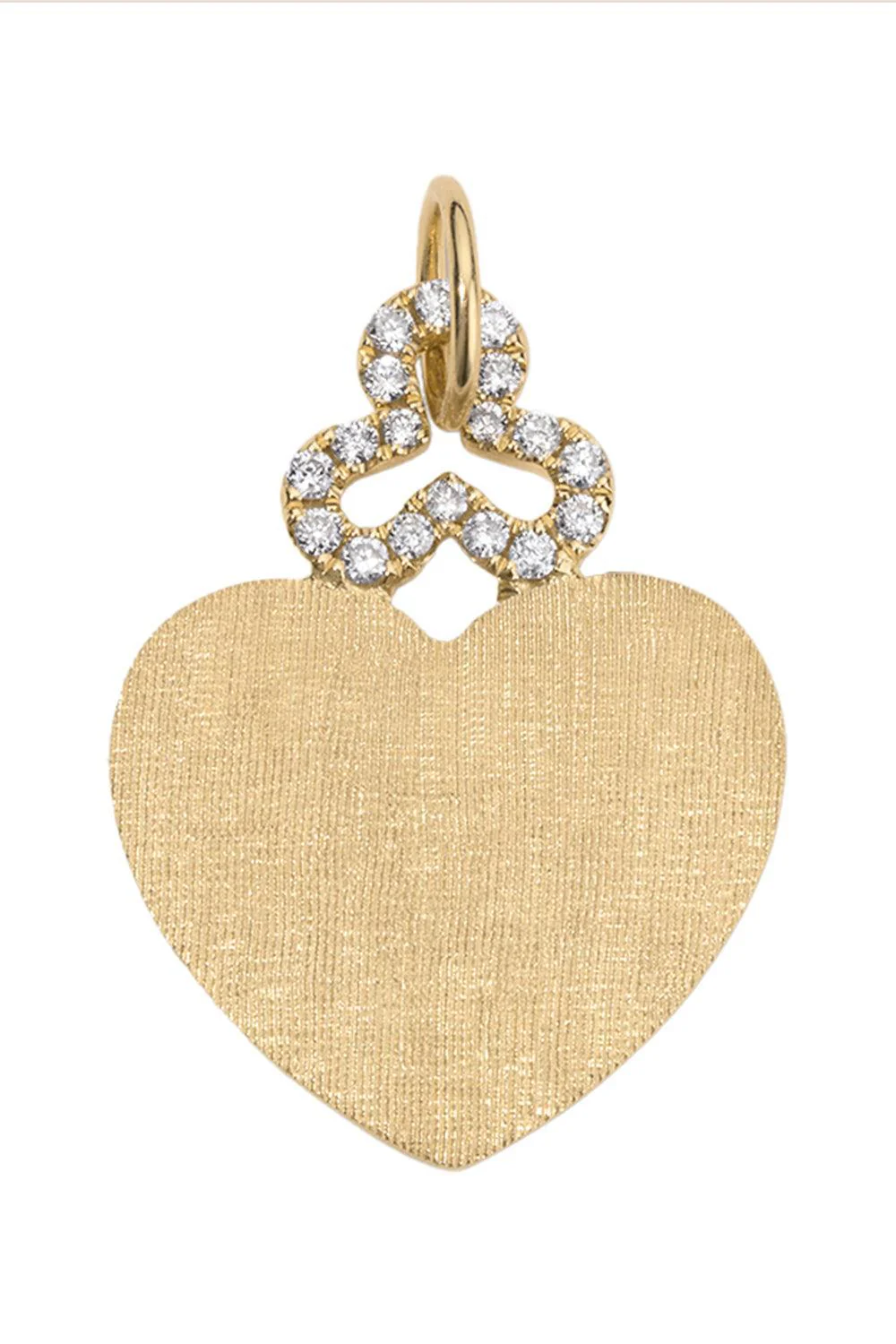 Diamond Heart Trefoil Charm
