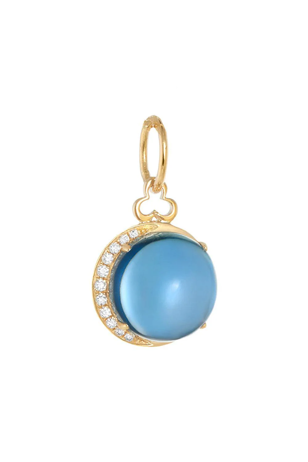 London Blue Topaz Moon Charm