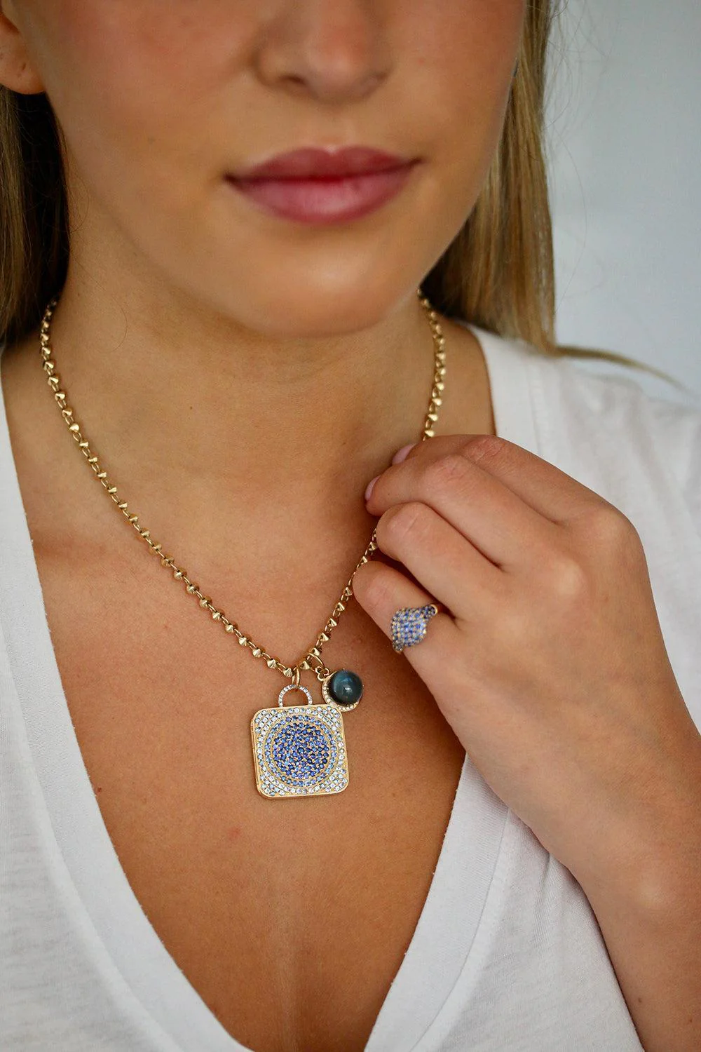 London Blue Topaz Moon Charm - Image 2