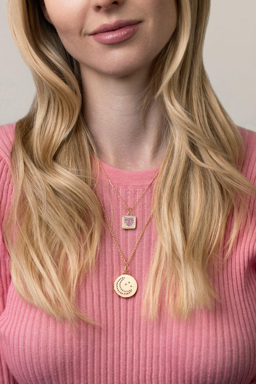 Medium Moon And Stars Locket Necklace - Image 4
