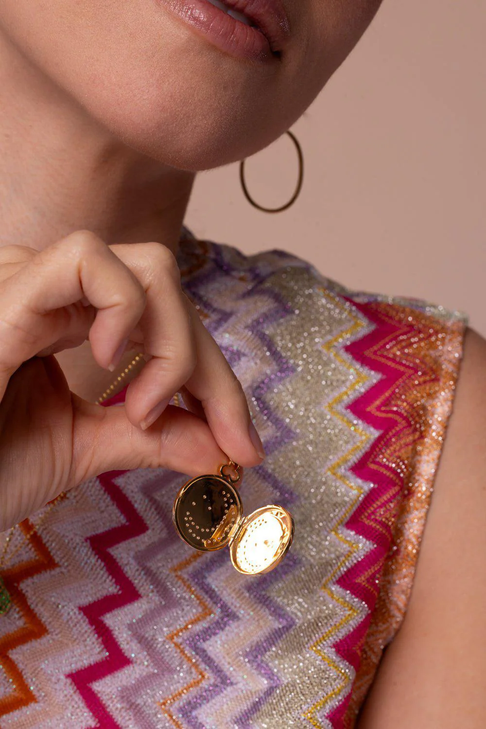 Medium Moon and Stars Locket Necklace - Image 4