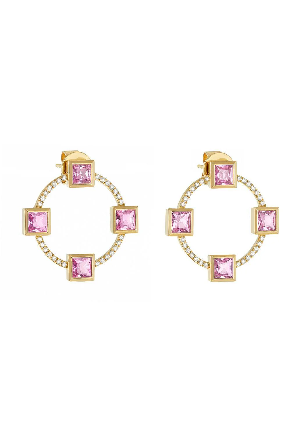 Pink Sapphire Club Earrings