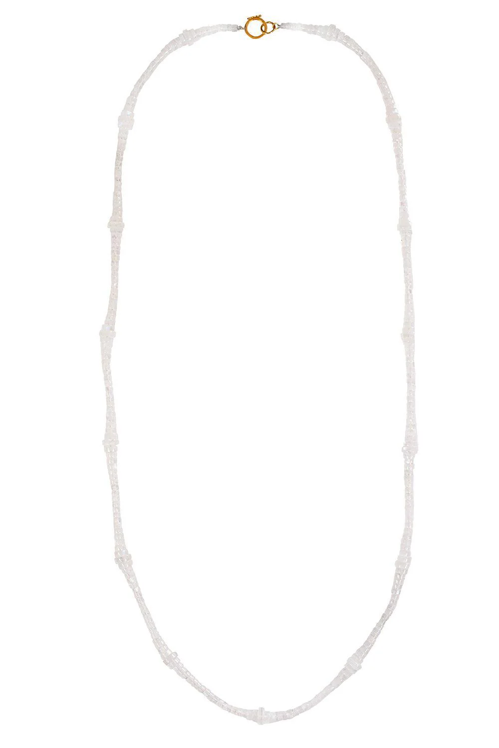 Rainbow Moonstone Button Bead Necklace