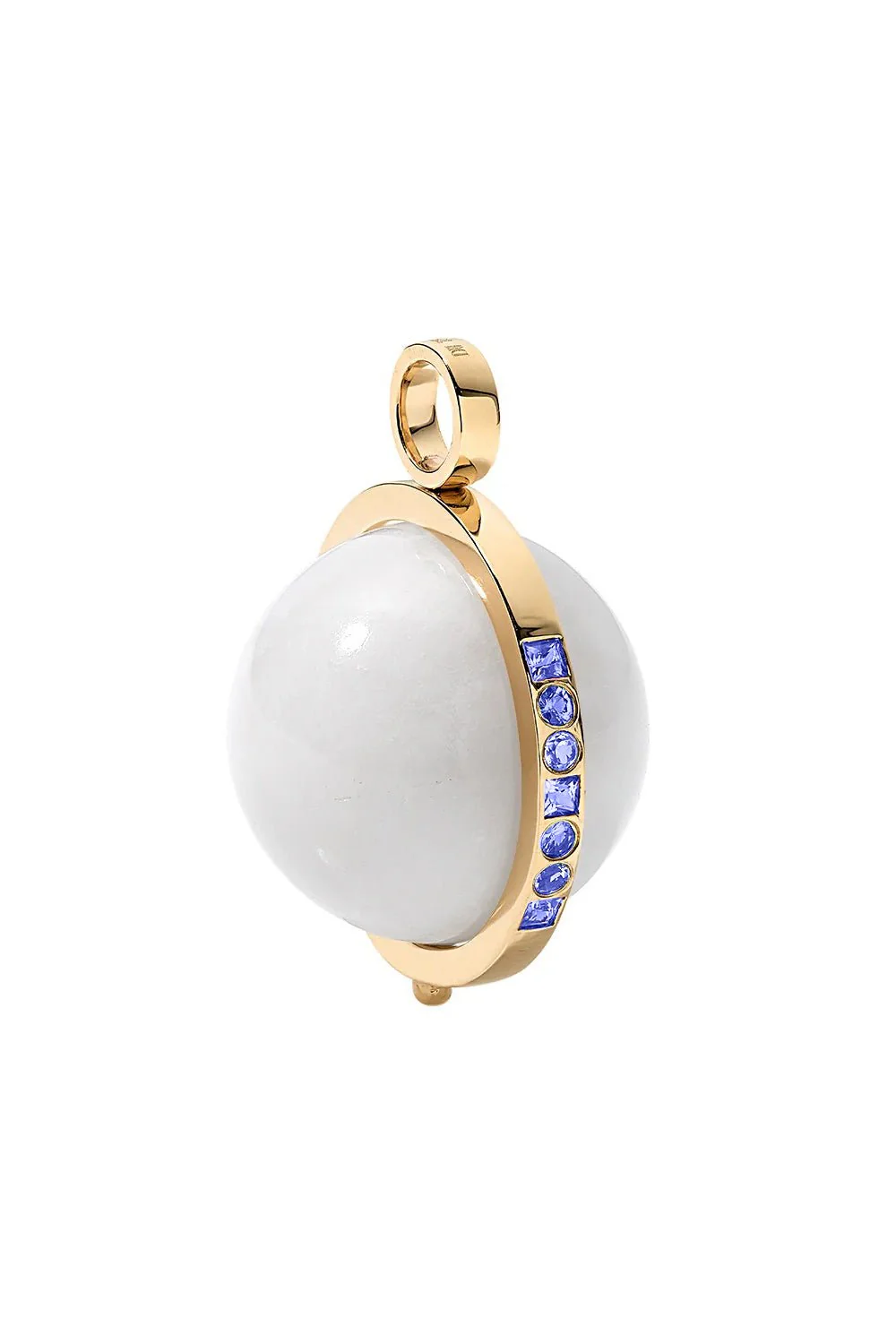 White Agate Deluxe Cosmic Spinner Ball Charm
