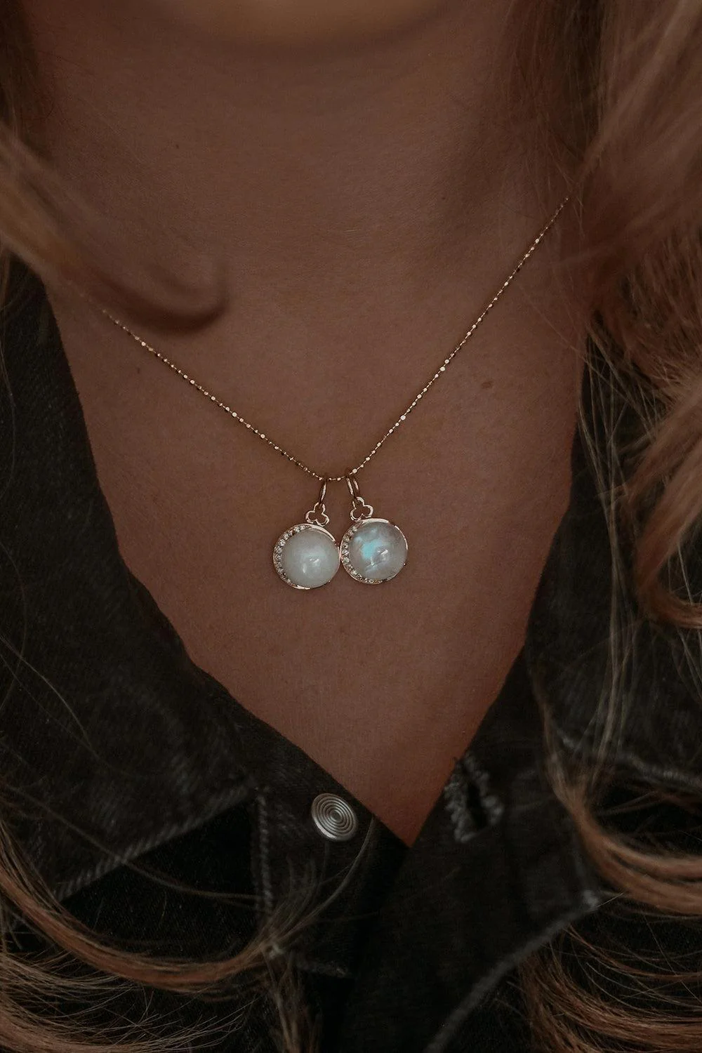 White Agate Moon Charm - Image 2