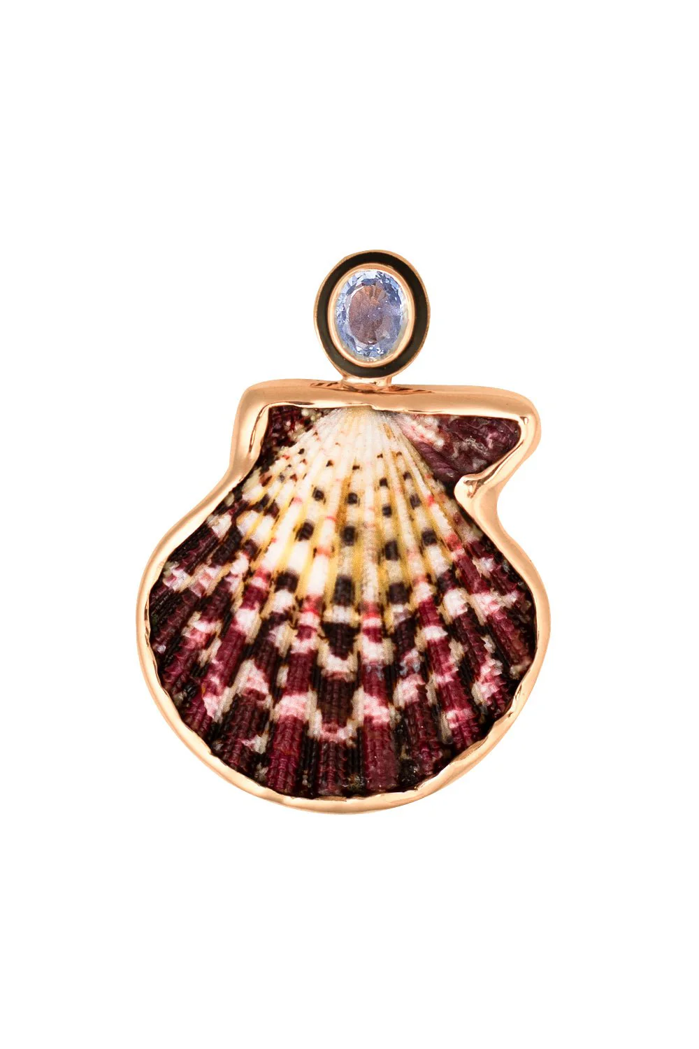 Blue Sapphire Scallop Pendant